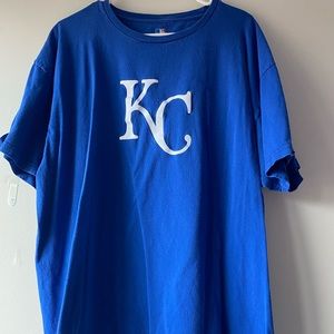 KC blue baseball short sleeve shirt
